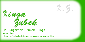 kinga zubek business card